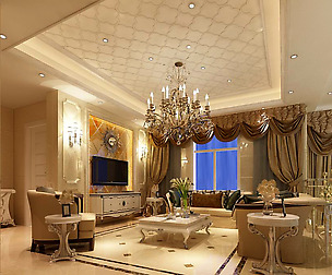 Fashion luxury villa reception living room - 126