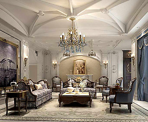 Fashion luxury villa reception living room - 127