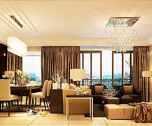 Fashion luxury villa reception living room - 129
