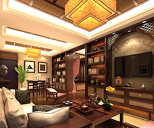 Fashion luxury villa reception living room - 133