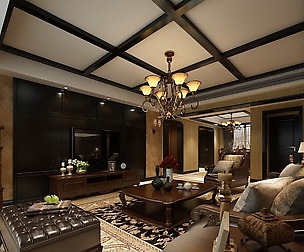 Fashion luxury villa reception living room - 136