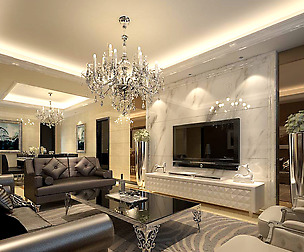 Fashion luxury villa reception living room - 137