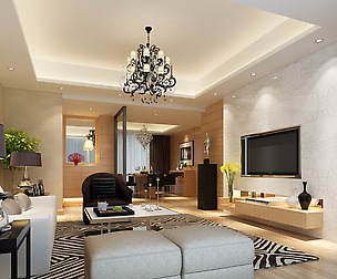 Fashion luxury villa reception living room - 143