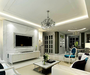 Fashion luxury villa reception living room - 144
