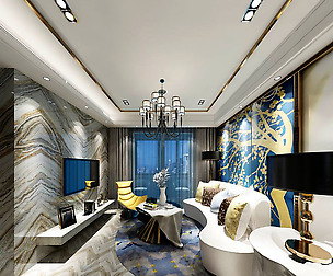 Fashionable avant-garde living room design 01