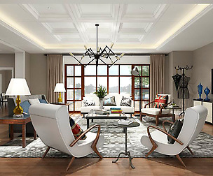 Fashionable avant-garde living room design 02
