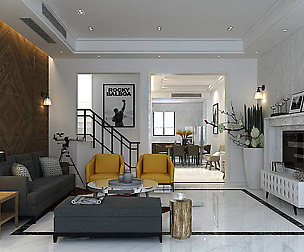 Fashionable avant-garde living room design 03