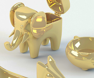dog, pig, elephant decoration