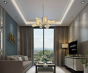 Fashionable avant-garde living room design 42