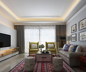 Fashionable avant-garde living room design 51