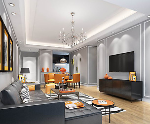Fashionable avant-garde living room design 54