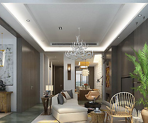 Fashionable avant-garde living room design 56