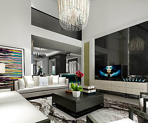 Fashionable avant-garde living room design 59