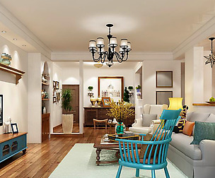 Mediterranean style living room 06