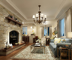 Mediterranean style living room 07