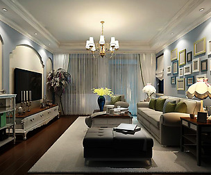 Mediterranean style living room 08
