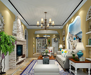 Mediterranean style living room 10