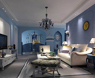 Mediterranean style living room 11