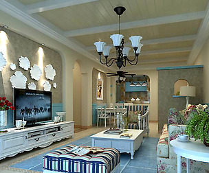 Mediterranean style living room 20