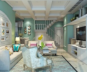 Mediterranean style living room 24