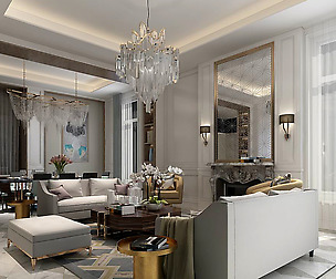 Post-modern style living room design 01