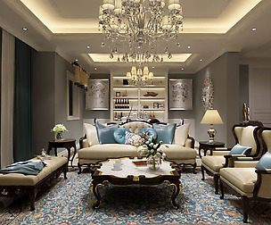 Post-modern style living room design 02