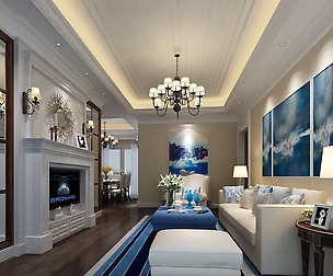 Post-modern style living room design 03