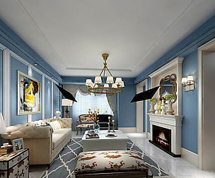 Post-modern style living room design 04