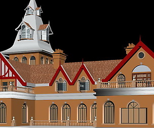 City ancient palace building luxury villas - 12