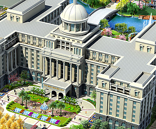 City ancient palace building luxury villas - 21