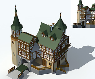 City ancient palace building luxury villas - 57