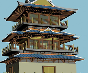 City chinese ancient luxury palace building - 02