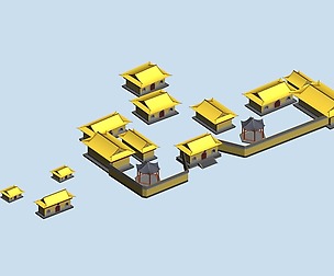 City chinese ancient luxury palace building - 32