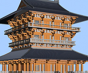 City chinese ancient luxury palace building - 33