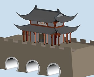City chinese ancient luxury palace building - 38