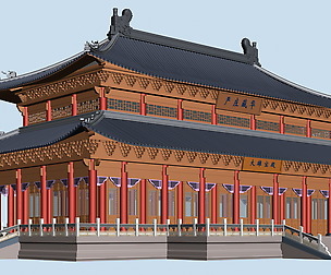 City chinese ancient luxury palace building - 46
