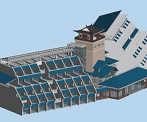 City chinese ancient luxury palace building - 52