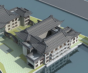 City chinese ancient luxury palace building - 56