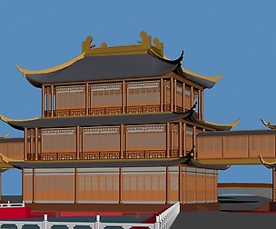 City chinese ancient luxury palace building - 62