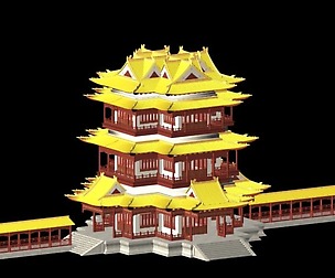 City chinese ancient luxury palace building - 98
