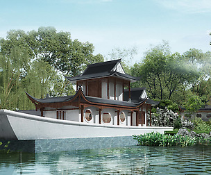 City chinese ancient luxury palace building - 111