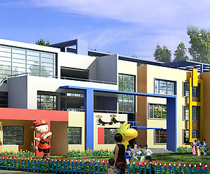 Kindergarten happy city office buildings - 02
