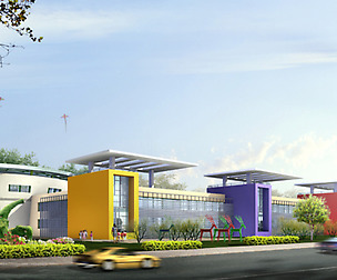 Kindergarten happy city office buildings - 13