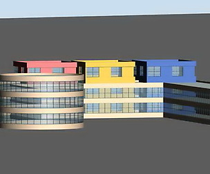 Kindergarten happy city office buildings - 24