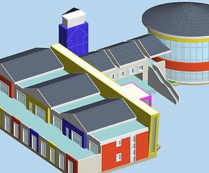 Kindergarten happy city office buildings - 25
