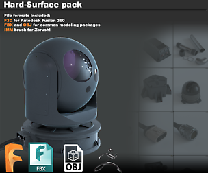 Hard-surface model pack - Fusion 360 - Zbrush - ..