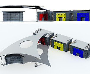 City office building avant-garde hotel  169