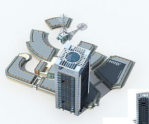 City office building avant-garde hotel  350