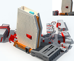 City office building avant-garde hotel  354