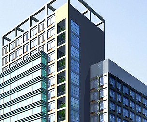 City office building avant-garde hotel  382